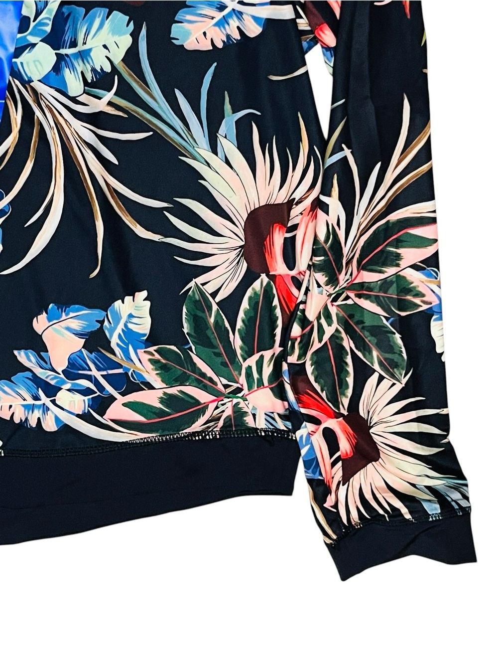 Hurley Women's Swimwear UPF50+ Tropical Floral Shirt Long Sleeve Rashguard Top L - Picture 4 of 10